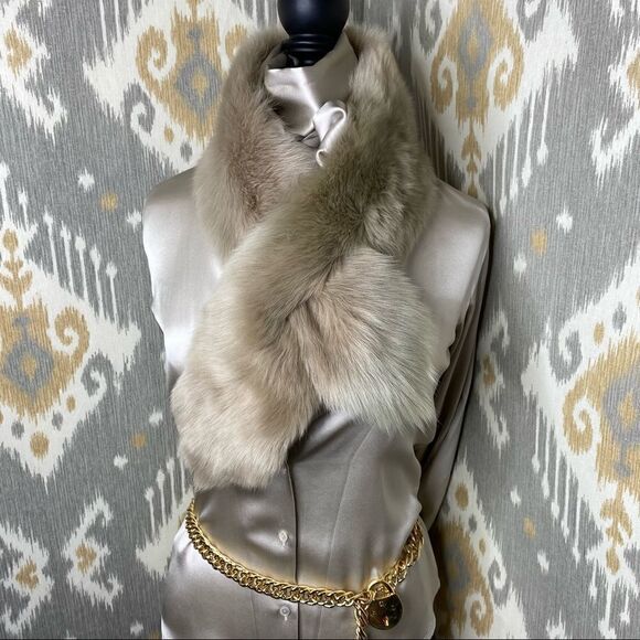 Ralph Lauren Collection *Fall 14 Italian Fawn Lamb Shearling Pull-Through Collar - Picture 1 of 17